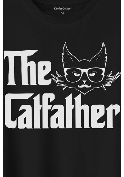 The Godfather Cat Father Catfather Baba Kedi Baskılı Tişört Unisex T-shirt 001