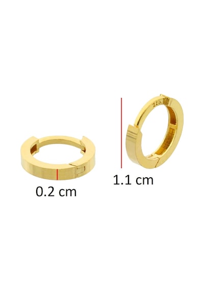 22 Ayar Altın Minimal Halka Küpe Sarı Altın