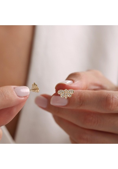 Sembol Gold Altın Kelebek Küpe 1.0 Cm