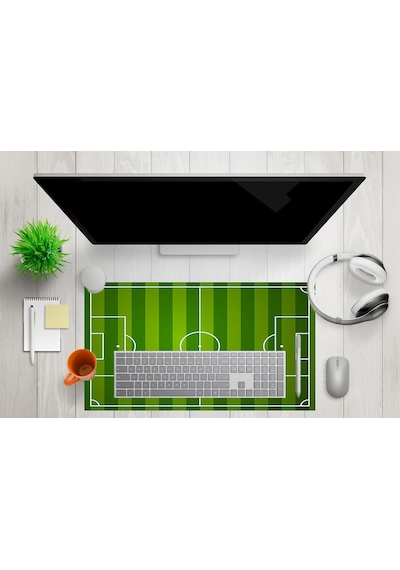 Mikrofiber Dekoratif Mouse Pad, 7mm Kalınlık, Kaygansız Taban, Leke Tutmaz, Su Geçirmez, Ofis Aksesuarı Yeşil Beyaz, 40x80cm