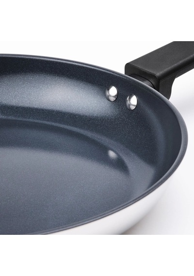 Ikea Mıddagsmat Tava 28 Cm Krom - Siyah 1 Parça Gümüş - Siyah