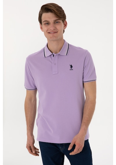 U.S. Polo Assn. Erkek Regular Fit Polo Yaka Lila Basic Tişört 50306011-VR034