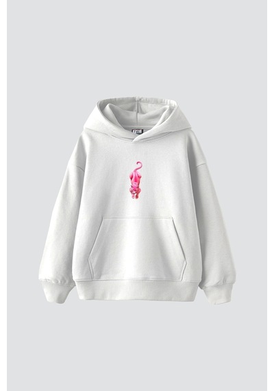 Startmore Pink Panther Baskılı Oversize Unisex Beyaz Beyaz