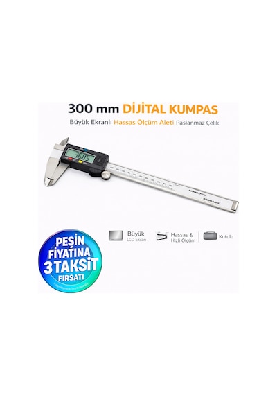 Senbang 300 Mm Dijital Kumpas Büyük Lcd Ekranlı Hassas Ölçüm Aleti Paslanmaz Çelik