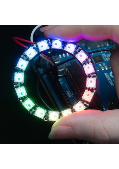 16 Bit Neopixel Halka Ring Ws2812b 5050 Rgb Led Modül 16 Lı Dijital Adreslenebilir Lamba Programlan