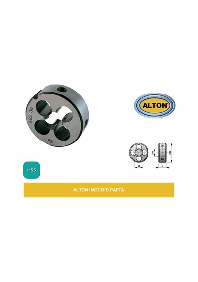 Alton İnce Diş Pafta - M8x0,75