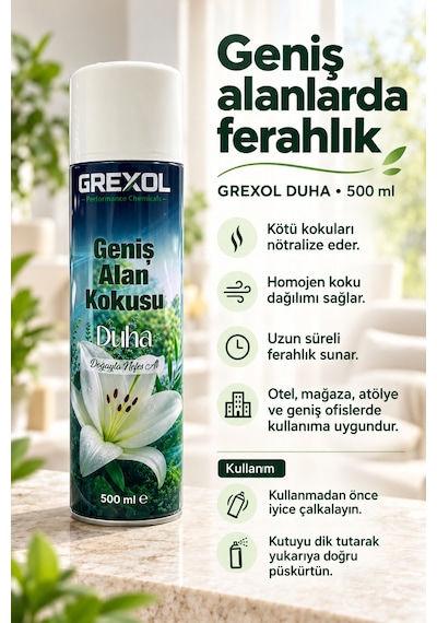 Vivanni Home Duha Ev Ofis Mağaza Oda Kokusu 500 Ml Kötü Kokuları Nötralize Eden Geniş Alan Spreyi Beyaz Zambak