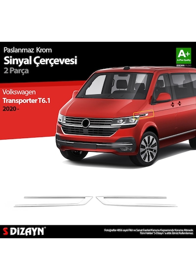 S-Dizayn Vw Transporter T6.1 Krom Sinyal Çerçevesi 2 Prç. 2020 Üz
