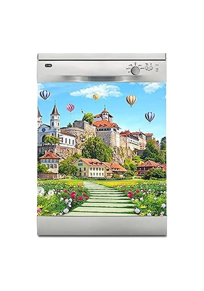 Bulaşık Makinesi Sticker Kaplama Beyaz Eşya Kaplama Bahçeli Saray Balon
