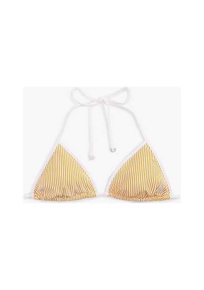 Tommy Hilfiger Kadın Triangle Bikini Üstü-16081 Beyaz - Turuncu
