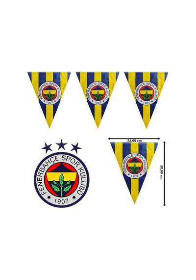 Fenerbahçe Üçgen Bayrak Flama - 3.60 Mt