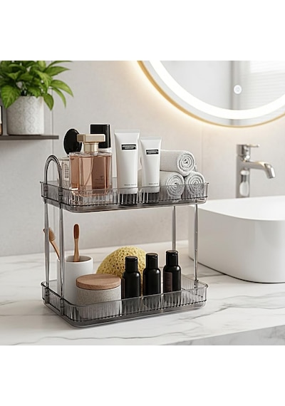 Banyo Düzenleyici Organizer Banyo Rafı Duman Gri Çok Renkli