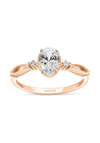 E Renk 0.72 Karat Pırlanta Vintage Oval Yüzük