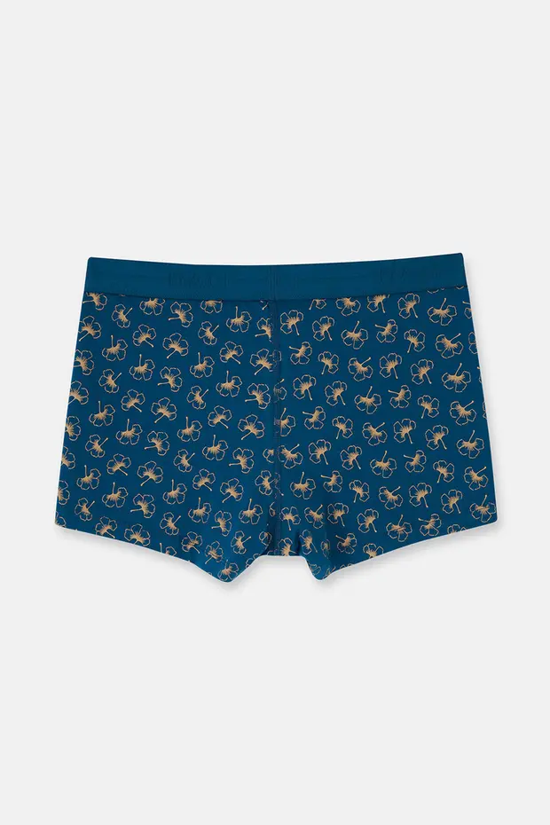 Dagi Erkek Koyu Mavi 2'li Desenli Pamuk Boxer- 5210k