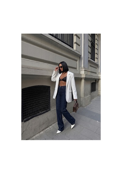 HLT Jeans Kadın Lacivert Wide Leg Yüksek Bel Likralı Jean Kot Pantolon Jessica-2041