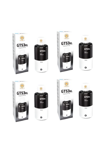 Gt53 Uyumlu Siyah Mürekkep 4 Adet Ekonomik Paket Smart Tank 500 515 516 615 720 750 4x90ml