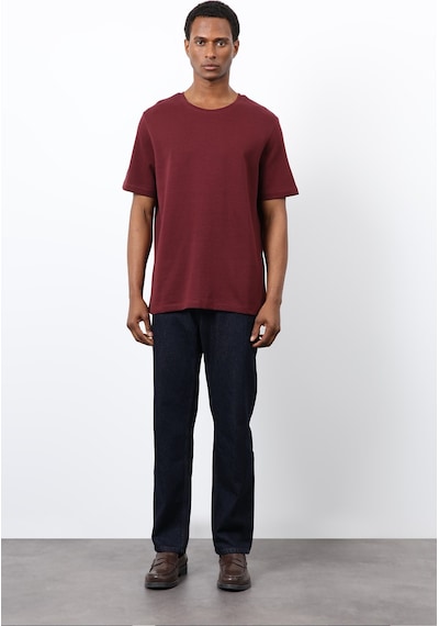 Antioch Regular Fit Basic Erkek T-shirt Bordo