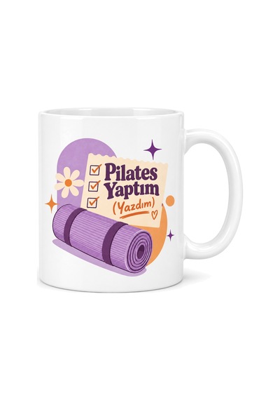 En-cag Pilates Molası Tasarımlı Porselen Kupa - Model 353 Bss