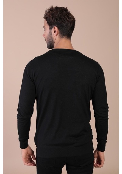 Ferraro Bisiklet Yaka Superfine Yün Kazak - Siyah Siyah (490433988) Siyah