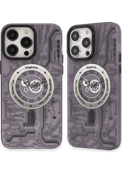 Apple Uyumlu iPhone 14 Pro Kılıf Apollo Magneticsafe Desenli Kapak - Apollo Mor - 5 -