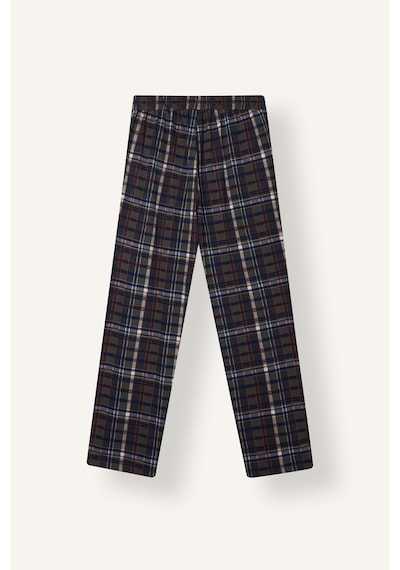 Defacto New Regular Fit V Yaka Uzun Kollu Ekose 2li Pijama Takımı I2975ax26aukh148 Haki-kh148