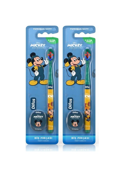 Difaş Mickey Mouse Yumuşak Kıllı Diş Fırçası 8-14 Yaş 2 Adet