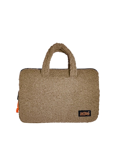Jacbag Teddy Peluş Bej/turuncu Kız Çocuk Notebook Laptop Ve Evrak Çantası Çok Renkli