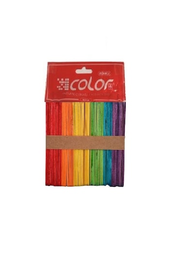 Colorbank Ahşap Aktivite Dil Çubuğu Kısa Dar Renkli 1 Paket