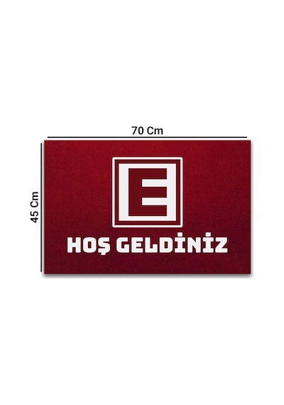 Valerine Life Eczane Logolu Kırmızı Hoş Geldiniz Kapı Önü Paspası 45x70cm