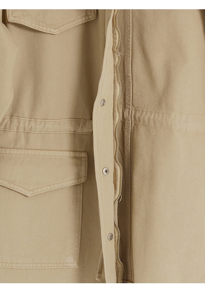 Lcw Vision Ekru Kadife Yaka Oversize Kadın Jean Ceket