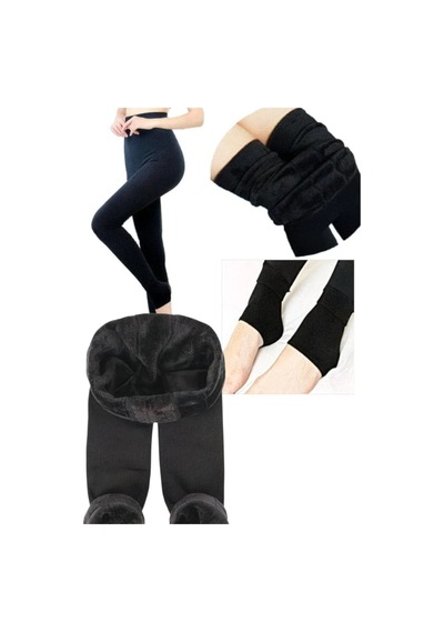 Organıcyou Guangzhou Peluş Polar Pamuklu Kumaş Termal Tayt Beden: L/xl Siyah Siyah L/xl