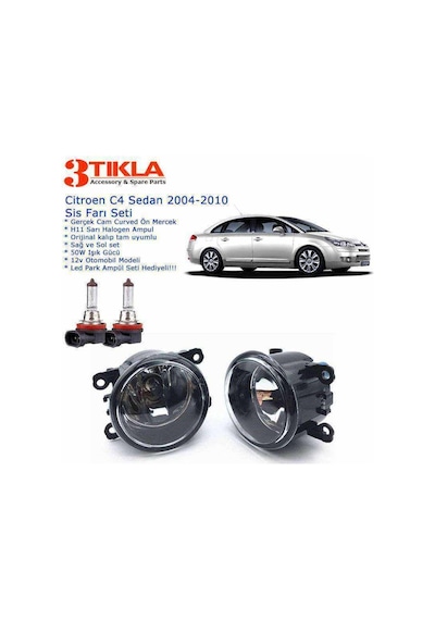 Citroen C4 2004-2010 Sis Farı Set Oem: 8200074008