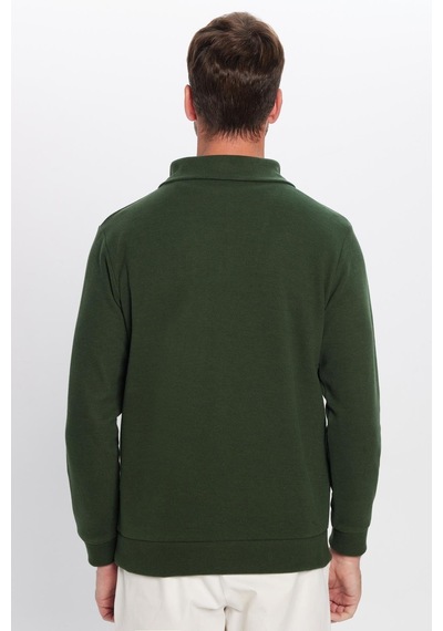 Tudors Unisex Relax Fit Rahat Kesim Fitilli Desenli Pamuklu Yarım Fermuarlı Yeşil Dik Yaka Sweatshirt-31990 Yeşil Tudors Unisex Relax Fit Rahat Kesim Fitilli Desenli Pamuklu Yarım Fermuarlı Yeşil Dik Yaka Sweatshirt-31990 Yeşil