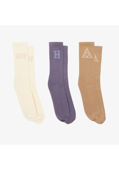 Huf Core Erkek Çocuk 3lü Krem/mor/kahverengi Çorapsk00859 Renkli