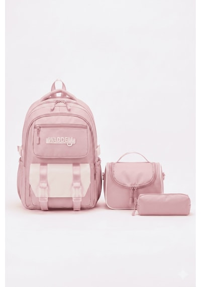 Waddell Lisansli Twill Kumas Niss Model Pembe Okul Sirt Cantasi Termal Beslenme Cantasi Ve Kalem
