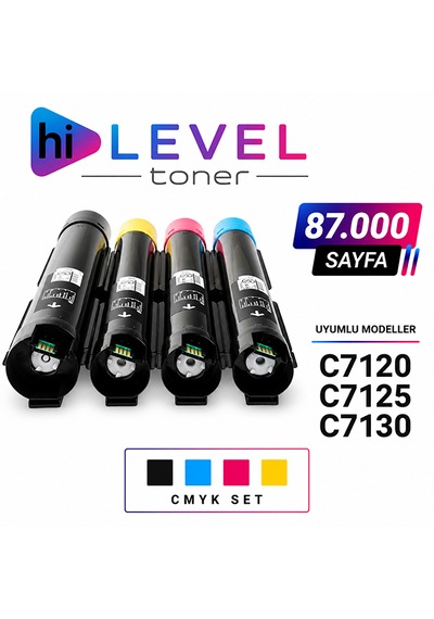 Ht-c7125-set Hilevel Toner, Xerox Versalink C7120 87k Sayfa 4 Renk Cmyk Muadil Toner