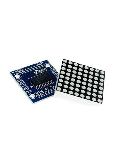 Modülelektronik-8X8 Dot Matrix Kartı - Peşpeşe Takılabilir, Max7219