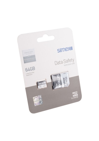 Simex 64 GB Hafıza Kartı SD Kart Adaptörlü 100 Mb/s SH-101