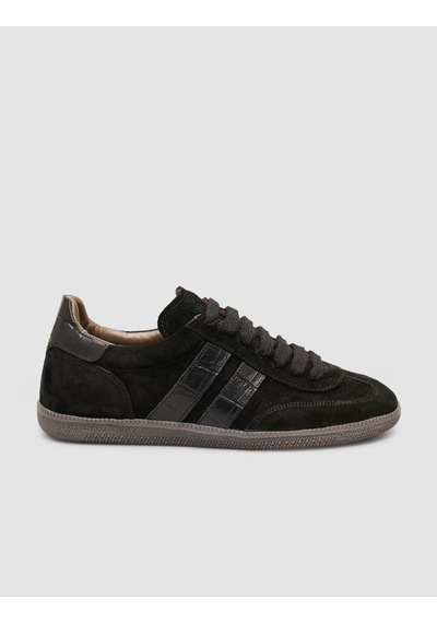 Hakiki Süet Deri Siyah Kadın Sneaker Ayakkabı Siyah