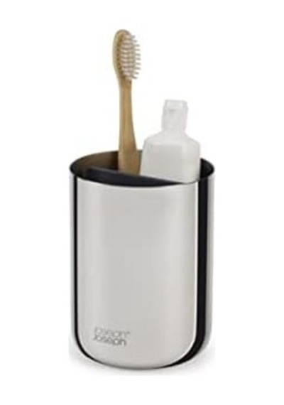 Easystore - Lüks Paslanmaz Çelik Diş Fırçası Tutucu Caddy Banyo Depolama, Standart Çelik 000 Açık Krem
