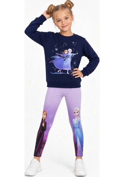 Seabubbles Pullu Elsa Kız Çocuk Sweatshirt Lacivert