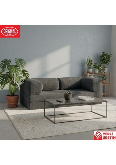 Pleasant K180x90 Sünger Kanepe Modüler Kadife Kumaşlı Koltuk Antrasit