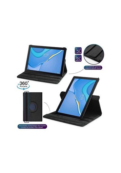 Huawei Honor Pad X8 10.1 İnç Uyumlu Kılıf 360 Dönen Kapaklı Standlı 3lü Set Kılıf