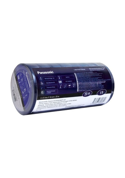 Panasonic Fr Pvc Elektrik İzolasyon Bandı Mavi 20m 1.80cm X 0,125mm - 8 Adet