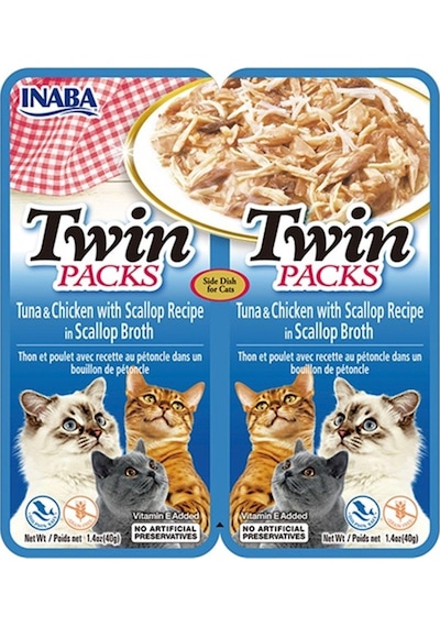 Ciao Twins Churu Ton Balıklı , Tavuklu Deniz Taraklı Kedi Çorbası 2 X 40 Gr