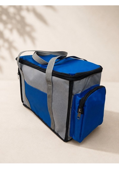 Newbag Yandan Cep Yalıtımlı Soğutucu El Askılı Kamp Çanta-gri Mvi Gri - Mavi