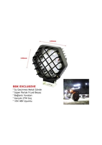 10v-48v Led Lamba Off-road 27w 9 X 3w 135 405 Mm Korulamalı