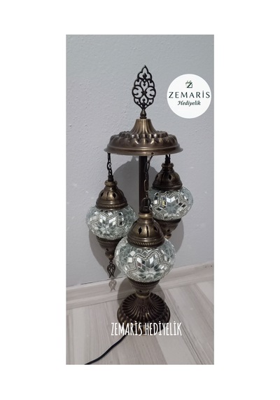 El Yapımı Otantik Mozaik Minik Lambader 3 Lü Beyaz - 719096800 Diğer