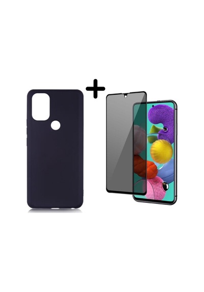 Omix X500 Soft Yumuşak Silikon Telefon Kılıfı Ve Hayalet Tam Kaplayan Cam Ekran Koruyucu Col179384-siyah