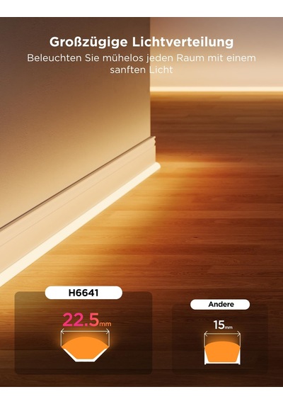 Süpürgelikler İçin Govee Neon Led Şerit, Duvar Hatları Ve Köşeler İçin 5m Rgbıc Led Şeritler, Oturma Odası, Koridor, Yatak Odası İçin Mat, Müzik Senkronizasyonu, Kesilebilir, Neon Işık Dekorasyonu İle Uyumlu Siyah